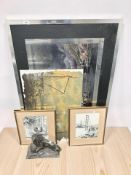 A spelter figure of a lion and shield, height 25 cm,