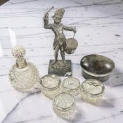 An Italian silver-coloured metal figure of a drummer, indistinctly stamped, height 18cm,