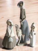 A Lladro figure of a lady with a borzoi, height 40 cm,