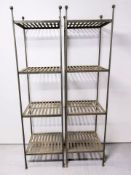 A pair of wrought iron baker's Stands,