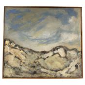 Danish School : Abstract hillside, oil on canvas, 53 cm x 47 cm.