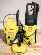 A Karcher K2.300 pressure washer, K2.65 pressure washer and attachments.