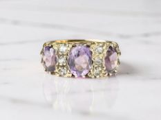 A 9ct gold amethyst dress ring, size Q CONDITION REPORT: 4.