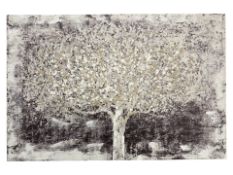 Danish School : Abstract winter tree study, oil on canvas, 121 cm x 80 cm.
