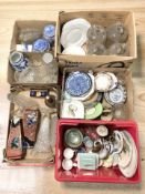 A large quantity of ceramics, glass demijohns, Ringtons caddies, vases, etc.