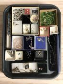 A collection of costume jewellery, earrings, pendants, bead necklaces, etc.