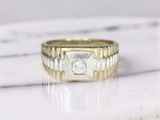 A gent's 9ct gold 'Rolex' style diamond signet ring, size X CONDITION REPORT: 6.