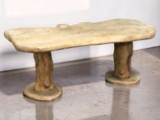 A rustic wooden bench, length 114 cm.