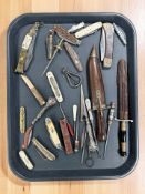 A collection of antique and later folding knives, collector's pen knives, etc.