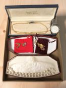 A small group of jewellery including a double strand pompadour pearl necklace with silver clasp,