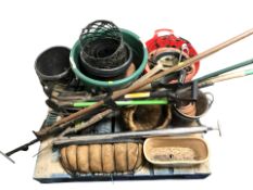 A collection of garden tools etc (one pallet)