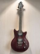 A Black electric guitar.