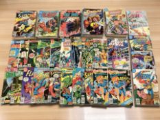 DC Comics including Superman Action Comics, Blue Devil, Green Lantern, Justice League of America,