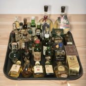 Assorted alcohol miniatures including Whyte & Mackay, Haig, Teachers scotch whisky, Famous Grouse,