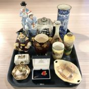 A group of ceramics including a Crown Devon lustre vase, Noritake ring dish,