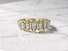 A 9ct gold diamond ring, the stated total diamond weight 0.