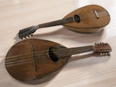 Two antique mandolins.