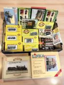 A group of Airfix, Plastic Ratio Models and other brand railway modelling kits.