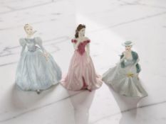 Three Coalport porcelain figures : Ladies of Fashion Haley,
