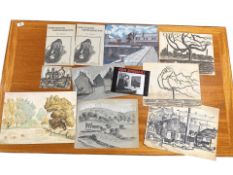 Ken Stewart (Jarrow artist, 1926 - 1991) : A group of unframed pastel and watercolour drawings,