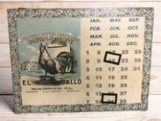A reproduction American magnetic metal calendar,