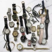 A group of lady's and gent's wristwatches including Alba, Lorus, Nautica, Citizen,