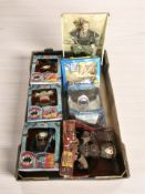 A group of boxed figurines including Street Sharks, Pirates of the Caribbean, etc.