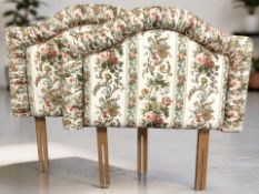A pair of floral upholstered 3ft headboards.