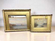 British School (Early 20th Century) : Rocks at Meadfoot, watercolour,