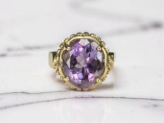 A 9ct gold amethyst ring,