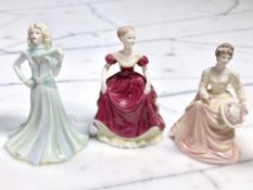 Three Coalport Ladies of Fashion figures : Tender Thoughts,