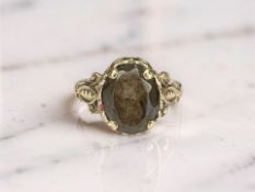 A 9ct gold smoky quartz ring, size L CONDITION REPORT: 2.