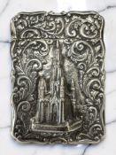 A Victorian silver 'Castle Top' calling card case,