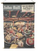 A canvas vintage-style advertising print : 'John Bull Film Star Crusader', 75 cm x 111 cm.