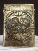An Art Nouveau silver calling card case, Birmingham 1901,