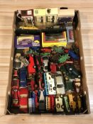 A collection of boxed and un-boxed die cast vehicles including Lledo etc (one box)