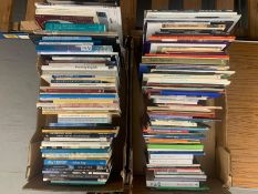 One hundred and forty four books contained in two crates including references on art including