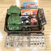 Several plastic wallets containing Will's cigarette cards, vintage annuals, toys,