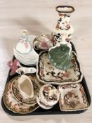 A Royal Doulton figure Michele HN 2234, together with ceramics to include Masons Mandaly,