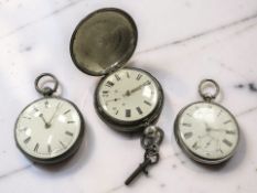 Three antique silver pocket watches (3)