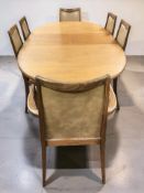 A G-Plan teak oval extending dining table, with leaves, overall 200 cm x 110 cm x 73 cm,