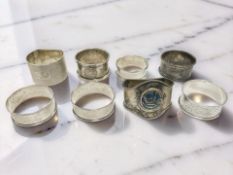 An Art Nouveau silver and enamel napkin ring, Birmingham 1906,