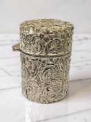 A silver inkwell, Birmingham marks, height 7.5cm.