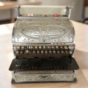 A chrome National cash register width 44 cm