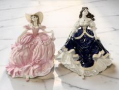 Two Coalport Literary Heroines porcelain figures : 'Rebecca', No. 1582 of 2500, and 'Lorna', No.