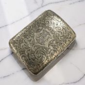 A Victorian silver cigarette case, Birmingham 1898. CONDITION REPORT: 94.1g.