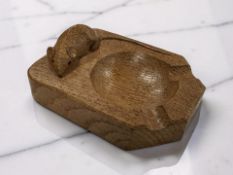 A carved oak ashtray from the workshop of Robert 'Mouseman' Thompson