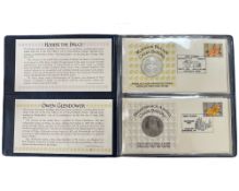 John Pinches Medallists Ltd : Great Britons Medallic First Day Cover - A set of four 1oz silver