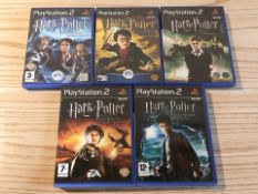 Five Playstation 2 Harry Potter video games : Chamber of Secrets, Prisoner of Azkaban,