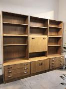A 20th century G-Plan Fresco teak triple section wall unit,